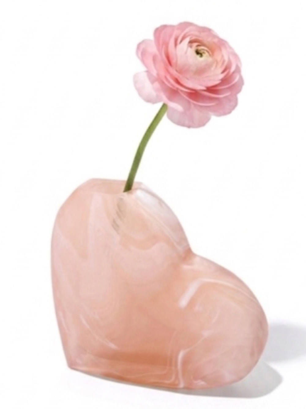 Kendra Scott Pink Heart-Shaped Bud Glass Vase Handblown